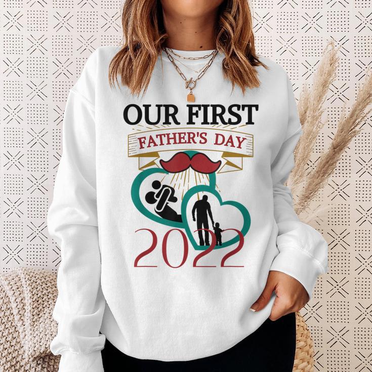 Our 1St Father's Day 2022 Dad And Baby Sweatshirt Gifts for Her