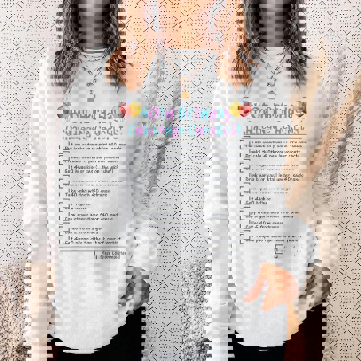 40Th Birthday Checklist Fortieth Dares Challenge Sweatshirt Gifts for Her