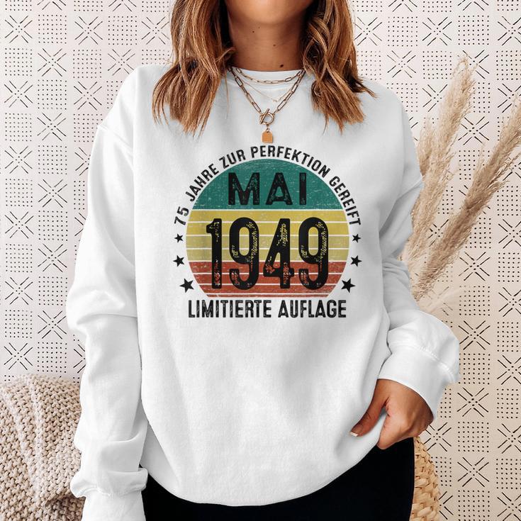 75 Geburtstag Mann 75 Jahre Deko Jahrgang Mai 1949 Sweatshirt Geschenke für Sie