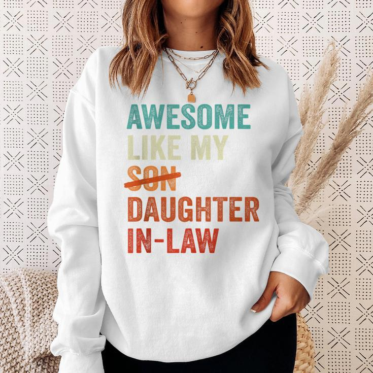Awesome Like My Daughter-In-Law Retro Fathers Day Sweatshirt Gifts for Her