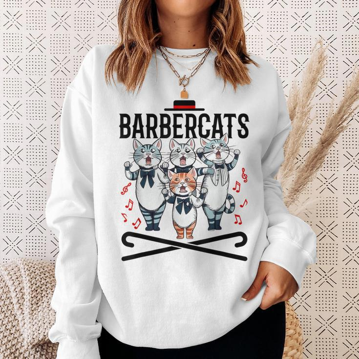 Barbershop Quartet Cats Singing Harmony Singer Sweatshirt Gifts for Her