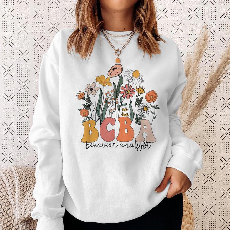 Bcba Behavior Analyst Wildflowers Board Certified Technician Sweatshirt Gifts for Her