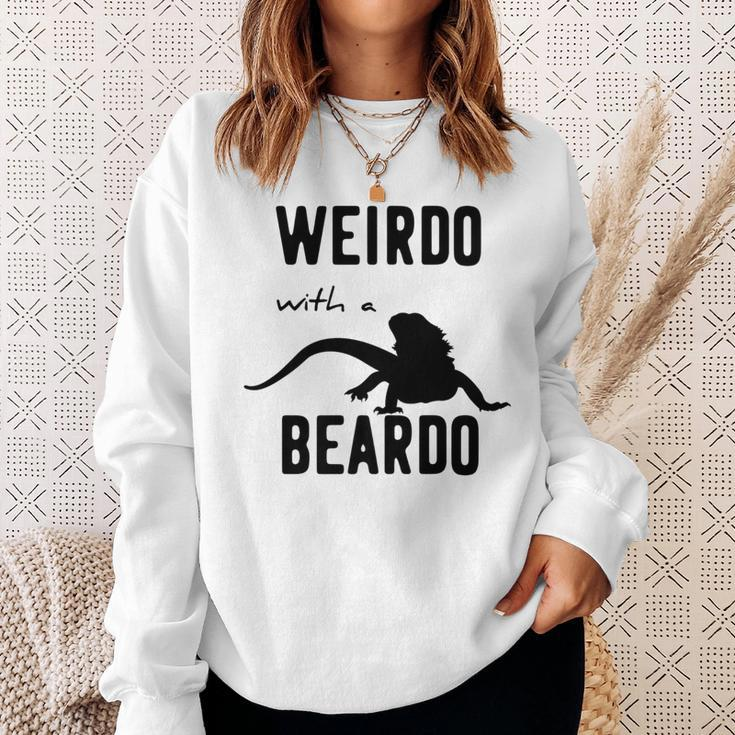 Bearded Dragon- Reptile Lizard Lover- Weirdo With A Beardo Sweatshirt Gifts for Her