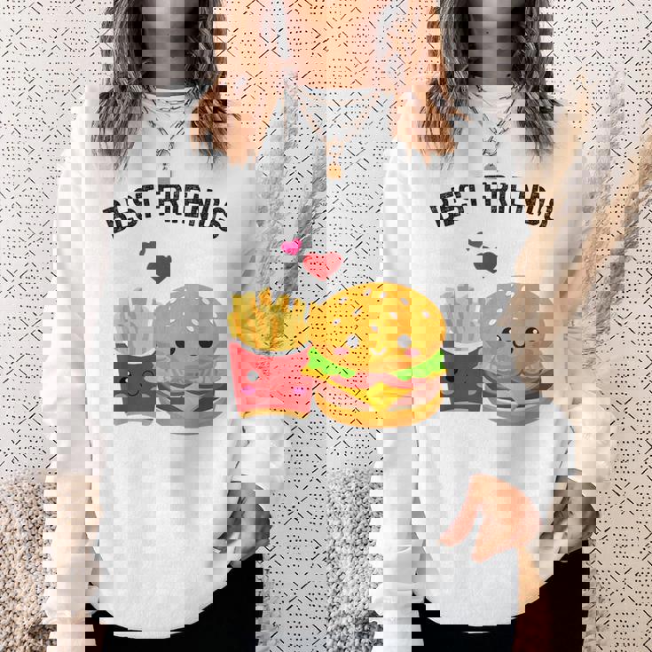 Best Friends Kawaii Burger & Fries Sweatshirt Gifts for Her