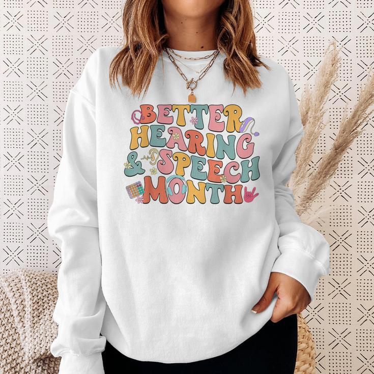 Better Hearing And Speech Month Awareness Speech Therapist Sweatshirt Gifts for Her