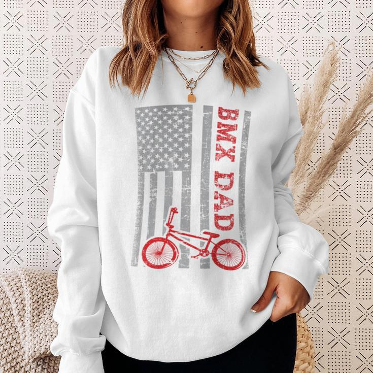 Bmx Dad Patriot Freestyle Bike Father's Day Usa Sweatshirt Gifts for Her
