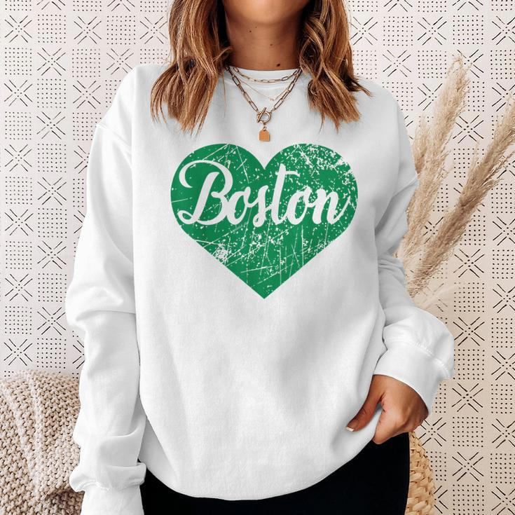 Boston Heart Sweatshirt Gifts for Her