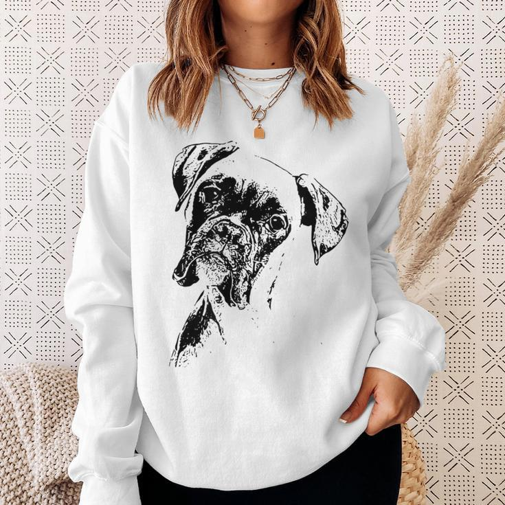 Boxer Dog Face Dog Lovers Boxer Dog Sweatshirt Gifts for Her