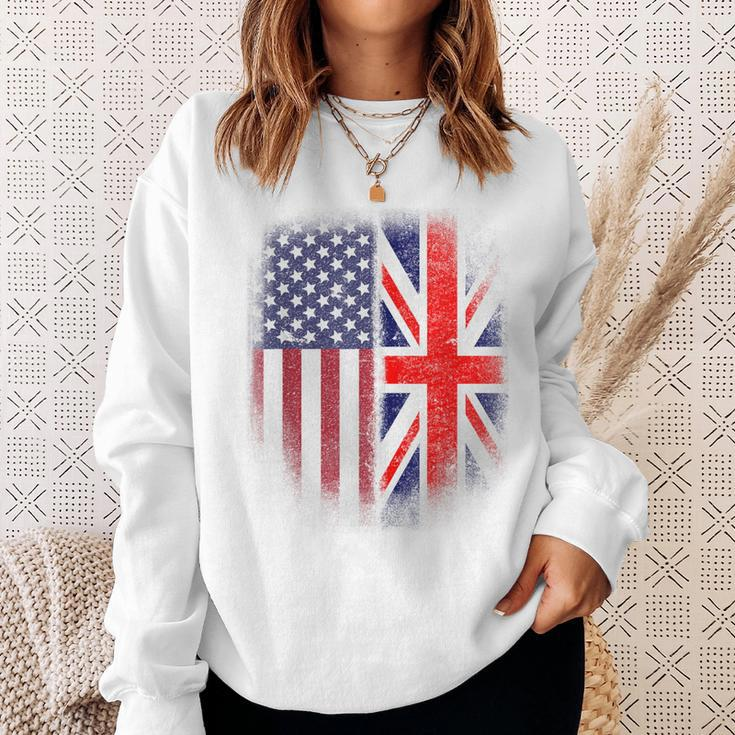 British American Flag Great Britain Union Jack Uk Sweatshirt Gifts for Her