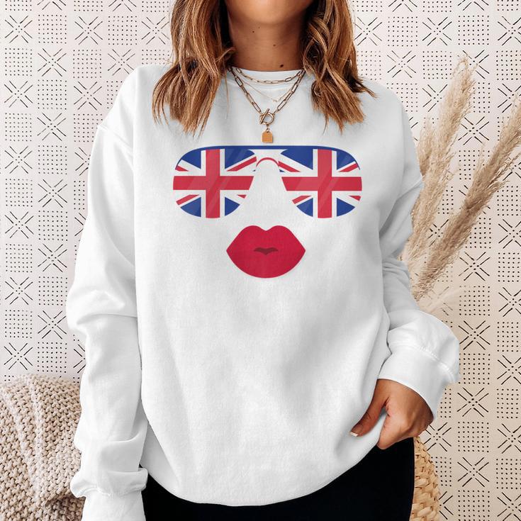 British Sunglasses Lips Flag United Kingdom Flags Uk Sweatshirt Gifts for Her