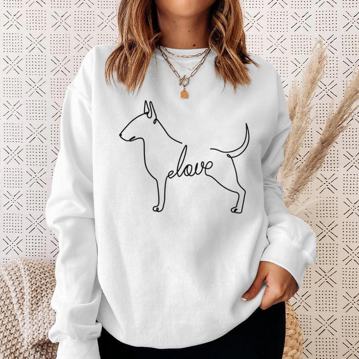 Bull Terrier Dogs Love Love Single Line Sweatshirt Geschenke für Sie