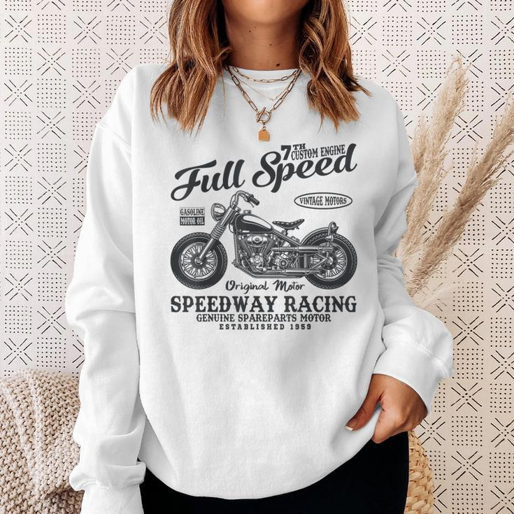 Cafe Racer Full Of Speed Vintage Motorcycle Sweatshirt Gifts for Her