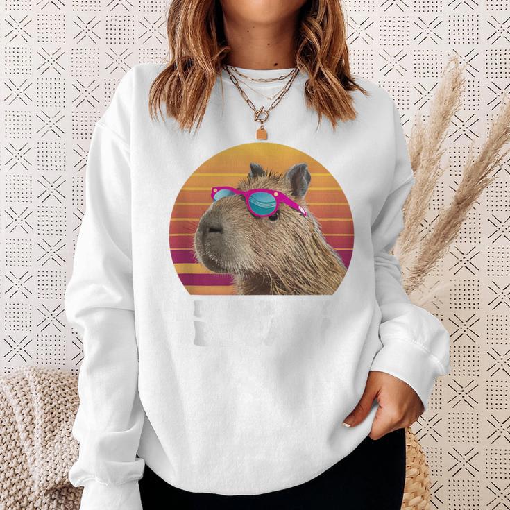 Capybara Don't Worry Be Capy Retro Vintage Capybara Sweatshirt Gifts for Her