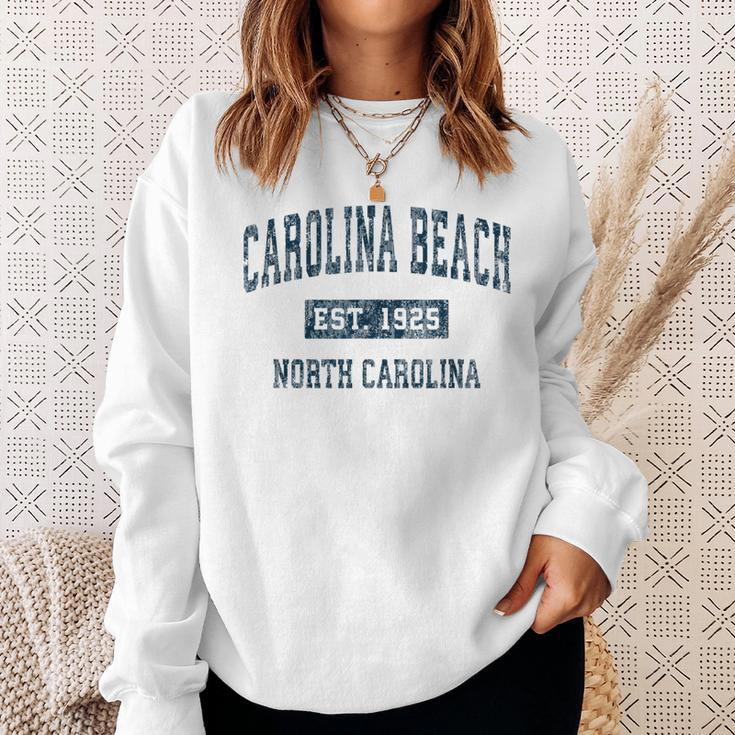 Carolina Beach North Carolina Nc Vintage Sports Navy Sweatshirt Gifts for Her