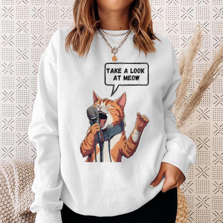 Cat Singing Sweatshirt Gifts for Her