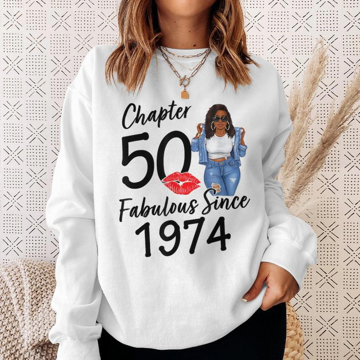 Chapter 50 Fabulous Since 1974 50Th Birthday Black Girl Sweatshirt Gifts for Her