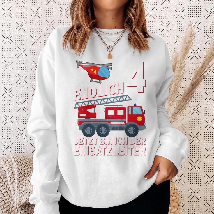 Children's Fireman Endlich 4 Jetzt Bin Ich Einsatzeiteiteiter Sweatshirt Geschenke für Sie