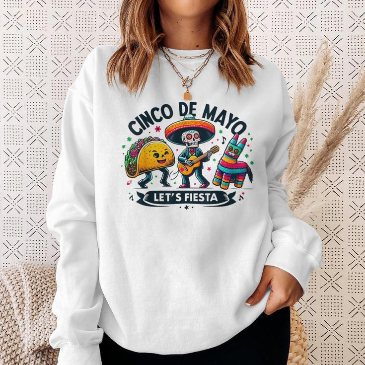 Cinco De Mayo Pinata Taco Sugar Skull Squad Let's Fiesta Sweatshirt Gifts for Her