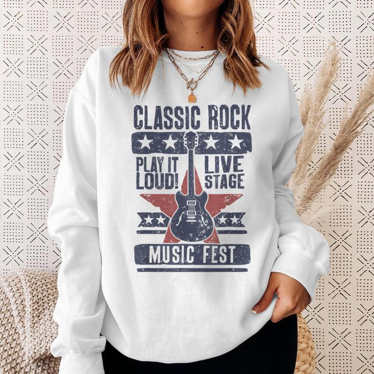 Classic Rock Music Fest Play It Loud Sweatshirt Gifts for Her