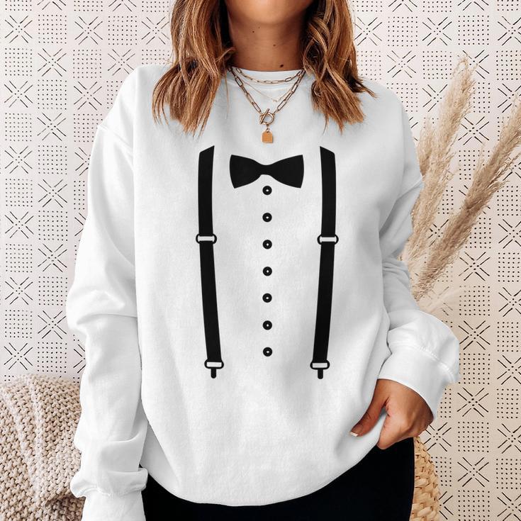 Cummerbund Suspenders Tuxedo Costume Sweatshirt Gifts for Her