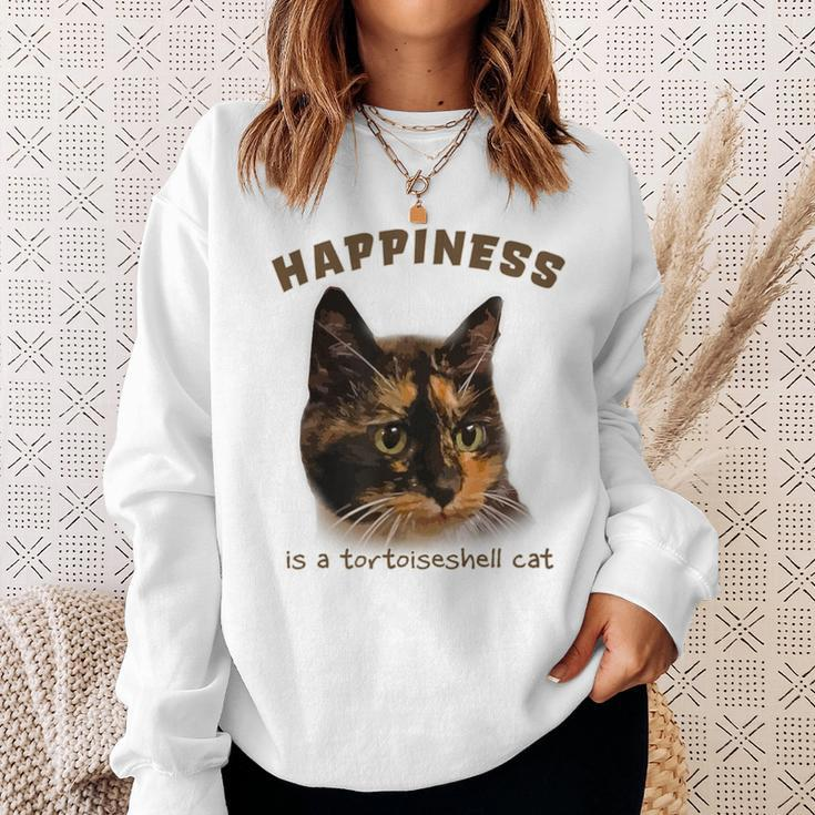 Cute Calico Cat Happiness Is A Tortoiseshell Cat Sweatshirt Gifts for Her