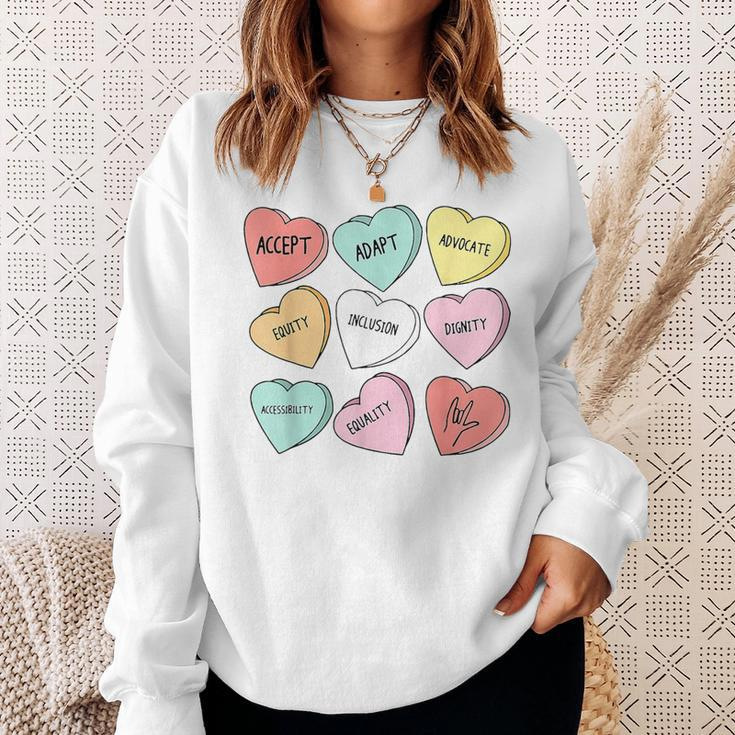 Cute Heart Valentines Day Love Special Education Teacher Sweatshirt Gifts for Her