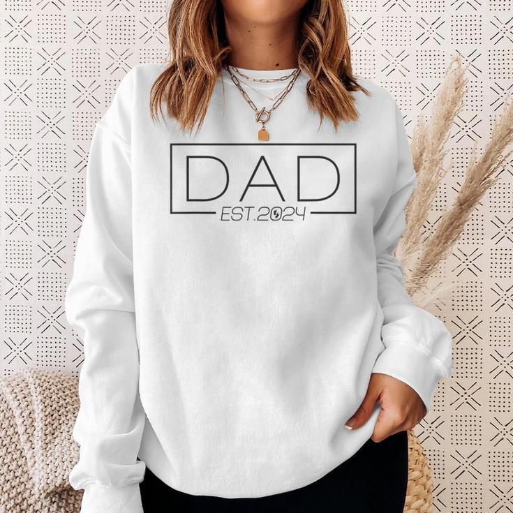 Dad Est 2024 Expect Baby 2024 Cute Father 2024 New Dad 2024 Sweatshirt Gifts for Her