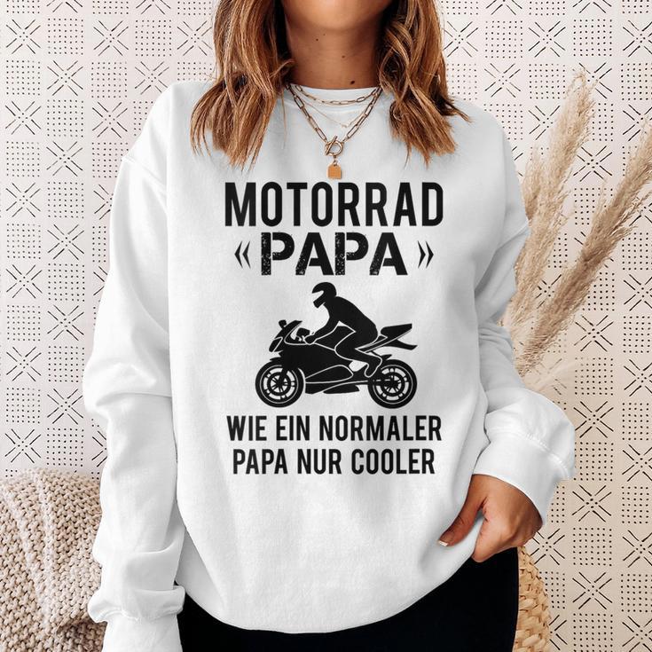 Damen Sportbike Motorradfahrer Spruch Herren Motorrad Papaater Mit-Ausschnitt Sweatshirt Geschenke für Sie