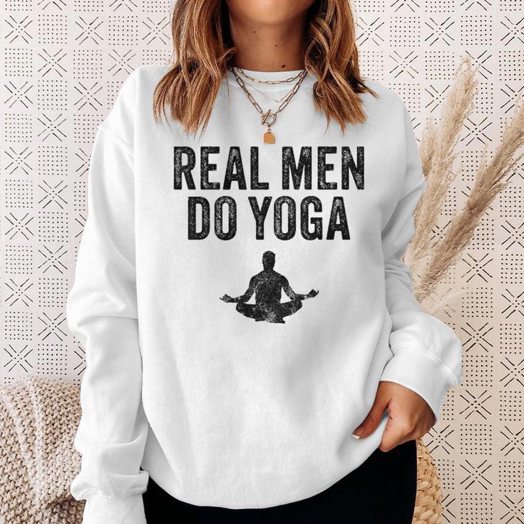 Echte Männer Machen Yoga intage Gray S Sweatshirt Geschenke für Sie