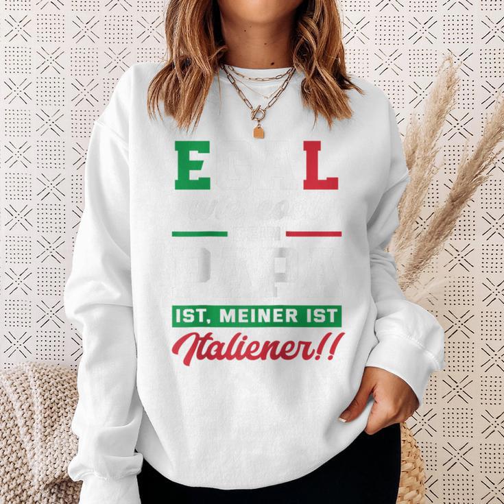 Egal Wie Cool Dein Papa Ist Meiner Ist Italiener Italien Raglan Sweatshirt Geschenke für Sie