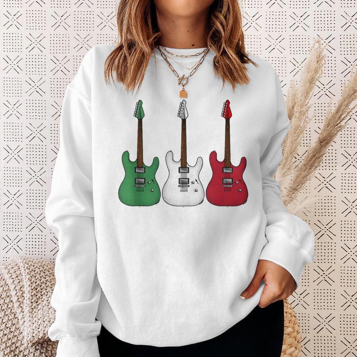 Electric Guitar Italian Flag Guitarist Musician Italy Sweatshirt Gifts for Her