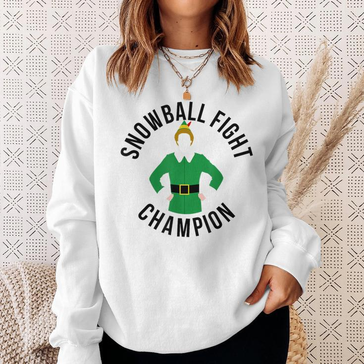 Elf Snowball Fight Champion Christmas Sweatshirt Gifts for Her