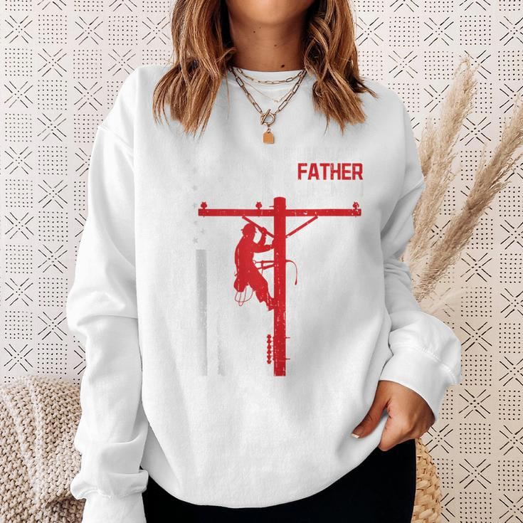Father's Day For Electrical Expert Lineman Electrician Daddy Sweatshirt Gifts for Her