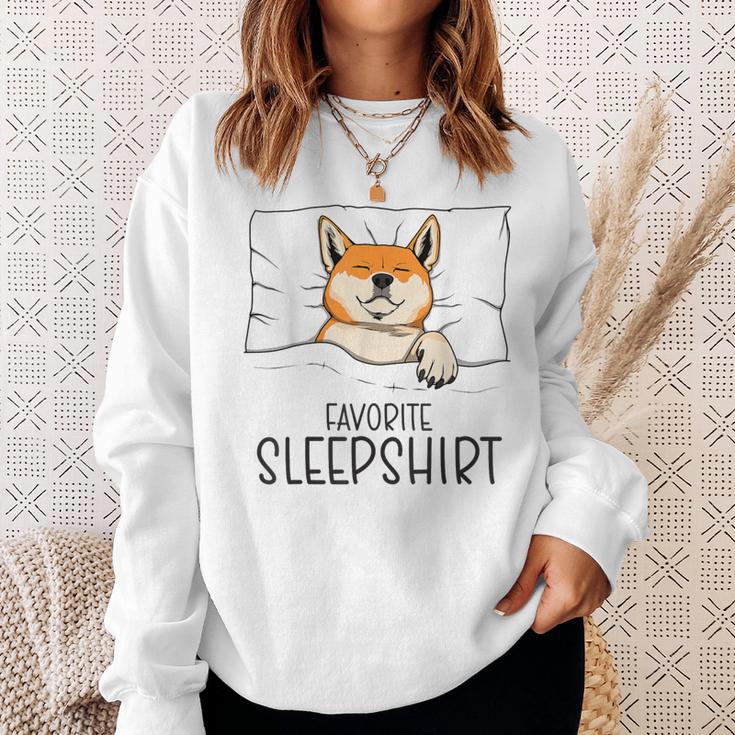 Favorite Sleep Napping Dog Shiba Inu Pajama Sweatshirt Gifts for Her