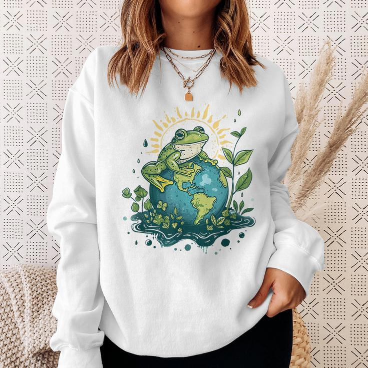 Frog Earth Day Frog Earth Day Green Themed Sweatshirt Gifts for Her