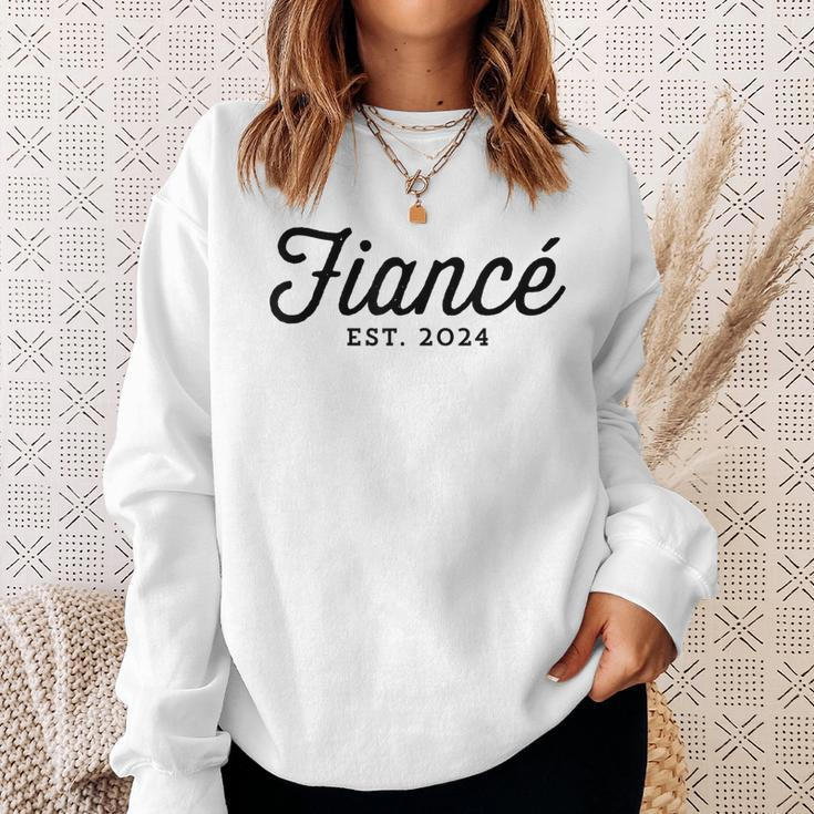 Engagement Husband Newly Engaged Fiance Est 2024 Sweatshirt Gifts for Her