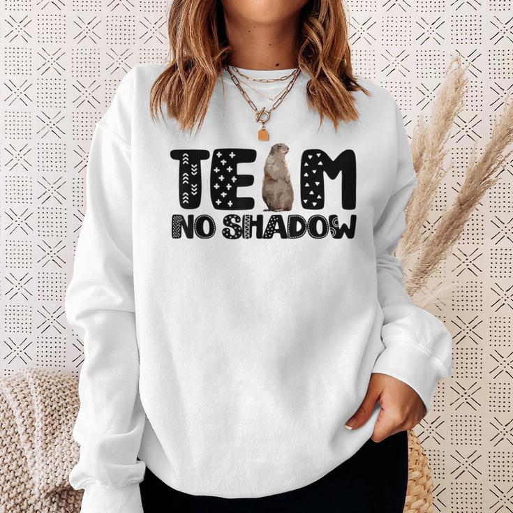 Team Cute Groundhog No Shadow Vintage Groundhog Day Sweatshirt Gifts for Her