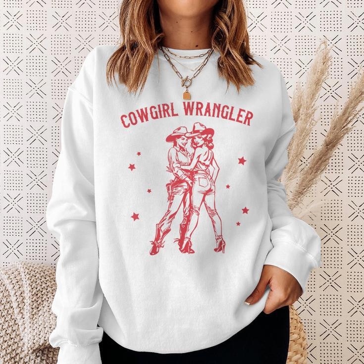 Western Cowgirl Wrangler Lesbian Queer Pride Month Sweatshirt Gifts for Her