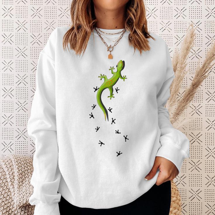 Für Echsen & Reptilien Fans Kletternder Salamander Gecko Sweatshirt Geschenke für Sie