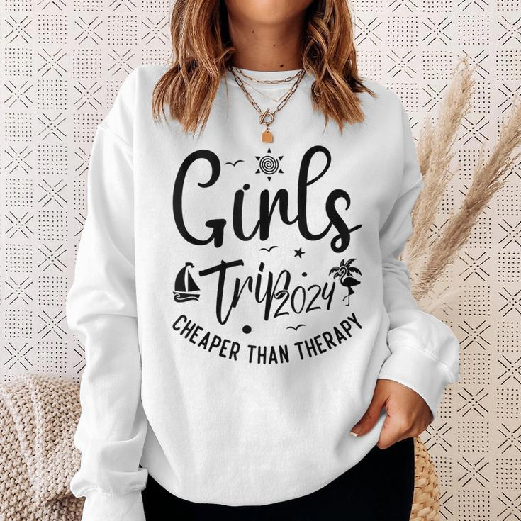 Girls Trip Cheaper Than A Therapy 2024 Girls Trip Matching Sweatshirt Gifts for Her