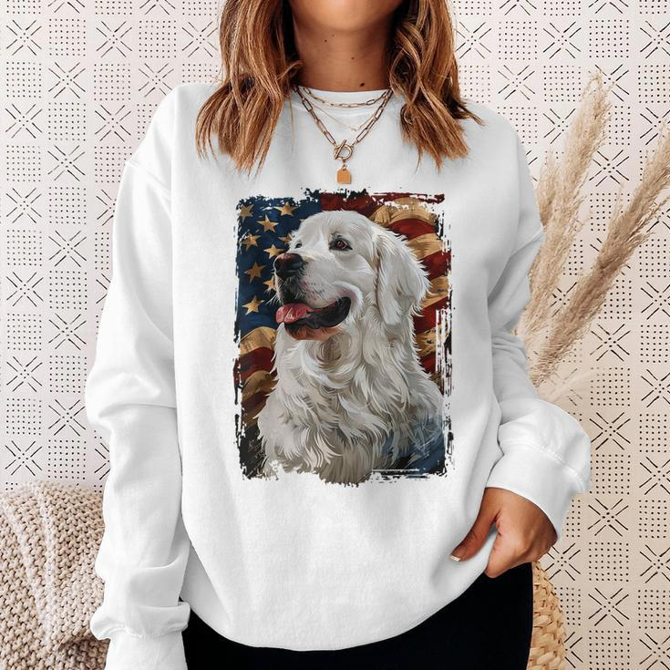 Great Pyrenees American Flag Sweatshirt Gifts for Her