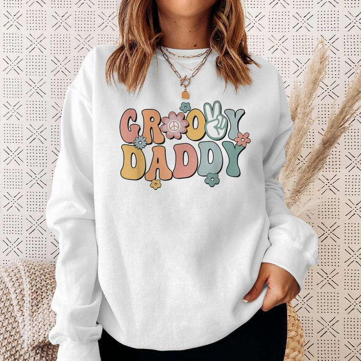 Groovy Daddy Retro Dad Matching Family 1St Birthday Party Sweatshirt Gifts for Her