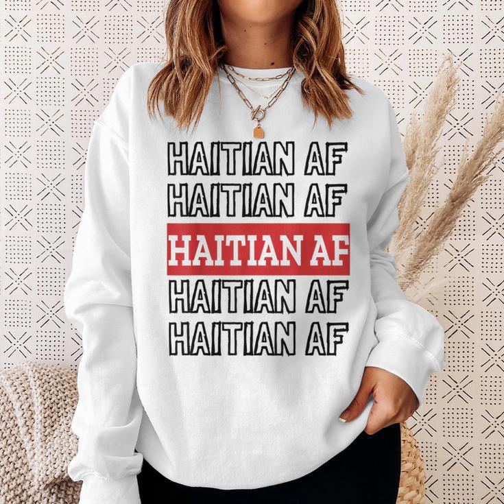 Haitian Af Patriotic Red Blue Haiti Zoe Pride For Flag Day Sweatshirt Gifts for Her