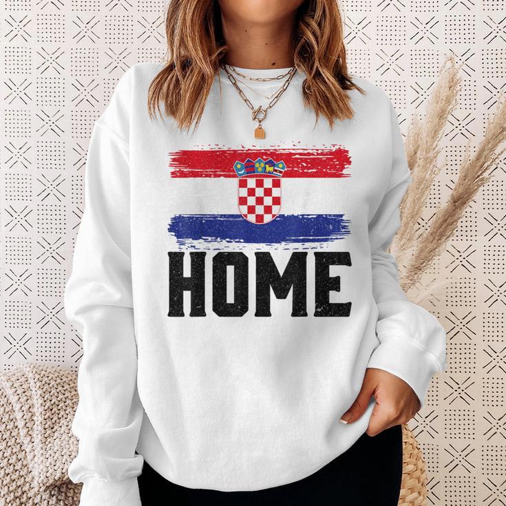 Home Kroatienintage Distressed Weltreisender Sweatshirt Geschenke für Sie