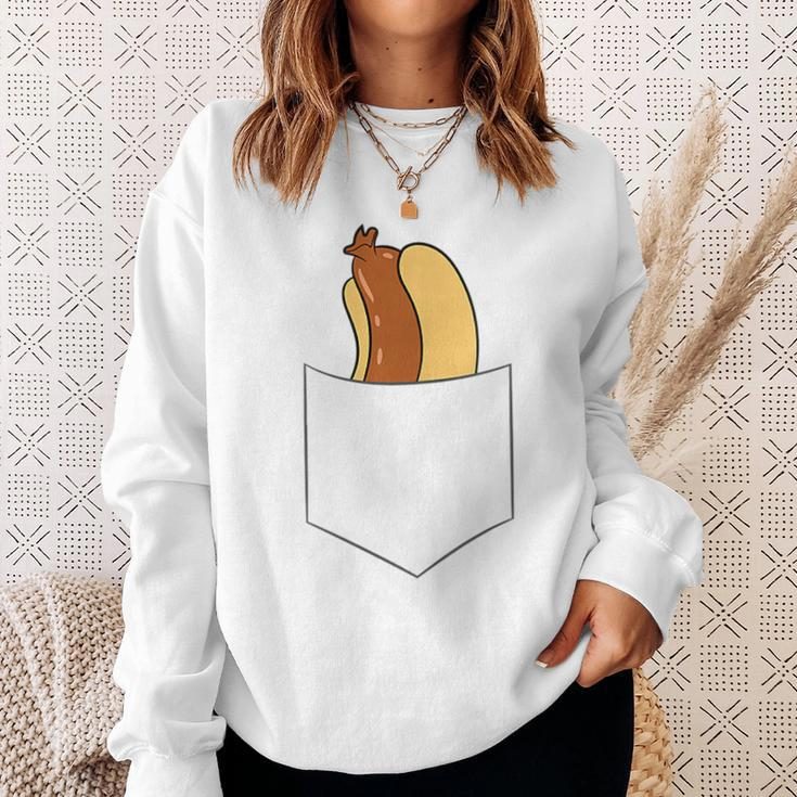 Hotdog In A Pocket Love Hotdog Pocket Hot Dog Sweatshirt Gifts for Her