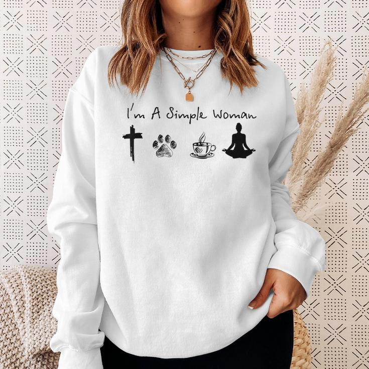 Ich Bin Eine Einfache Frau Jesus Hund Kaffee Yoga Sweatshirt Geschenke für Sie