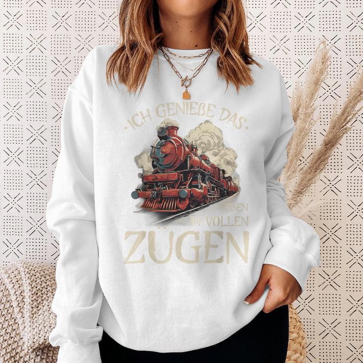 Ich Genieße Das Leben Inollen Zügen Pendler Eisenbahn Green Sweatshirt Geschenke für Sie