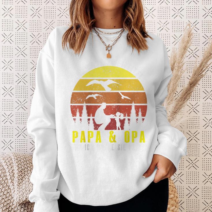 Ich Habe Zwei Titel Papa & Opa Und Ich Rocke Sie Beide Raglan Sweatshirt Geschenke für Sie