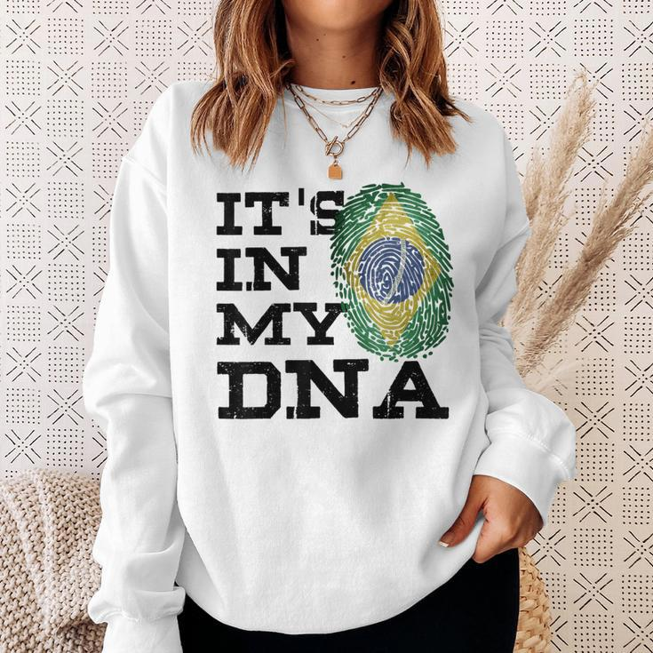It's In My Dna Brazilian I Love Brazil Flag Sweatshirt Gifts for Her
