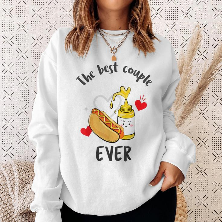 Kawaii Cute Hotdog And Mustard For Fast Food Classic Sweatshirt Gifts for Her